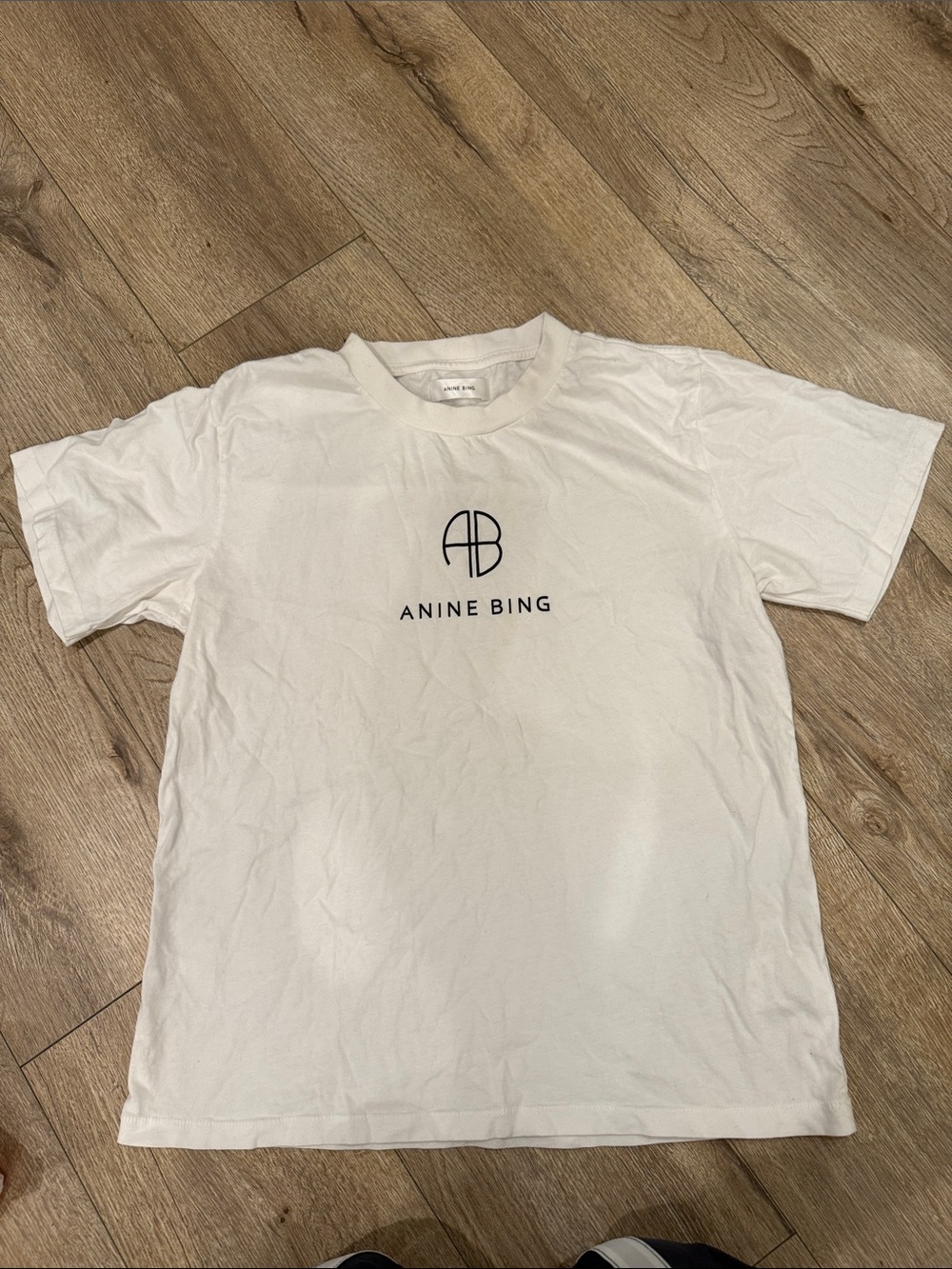 Anine Bing White T-Shirt with Black Logo